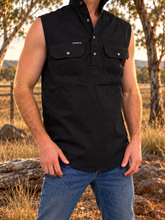 Load image into Gallery viewer, SLEEVELESS WORKSHIRT | BLACK