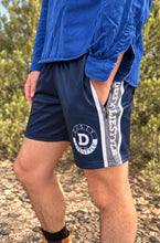Load image into Gallery viewer, FOOTY SHORTS | NAVY & GREY STRIPE