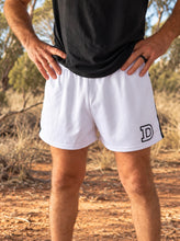 Load image into Gallery viewer, FOOTY SHORTS | WHITE 'D'