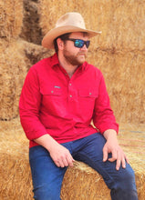 Load image into Gallery viewer, MENS WORKSHIRT | MERLOT RED