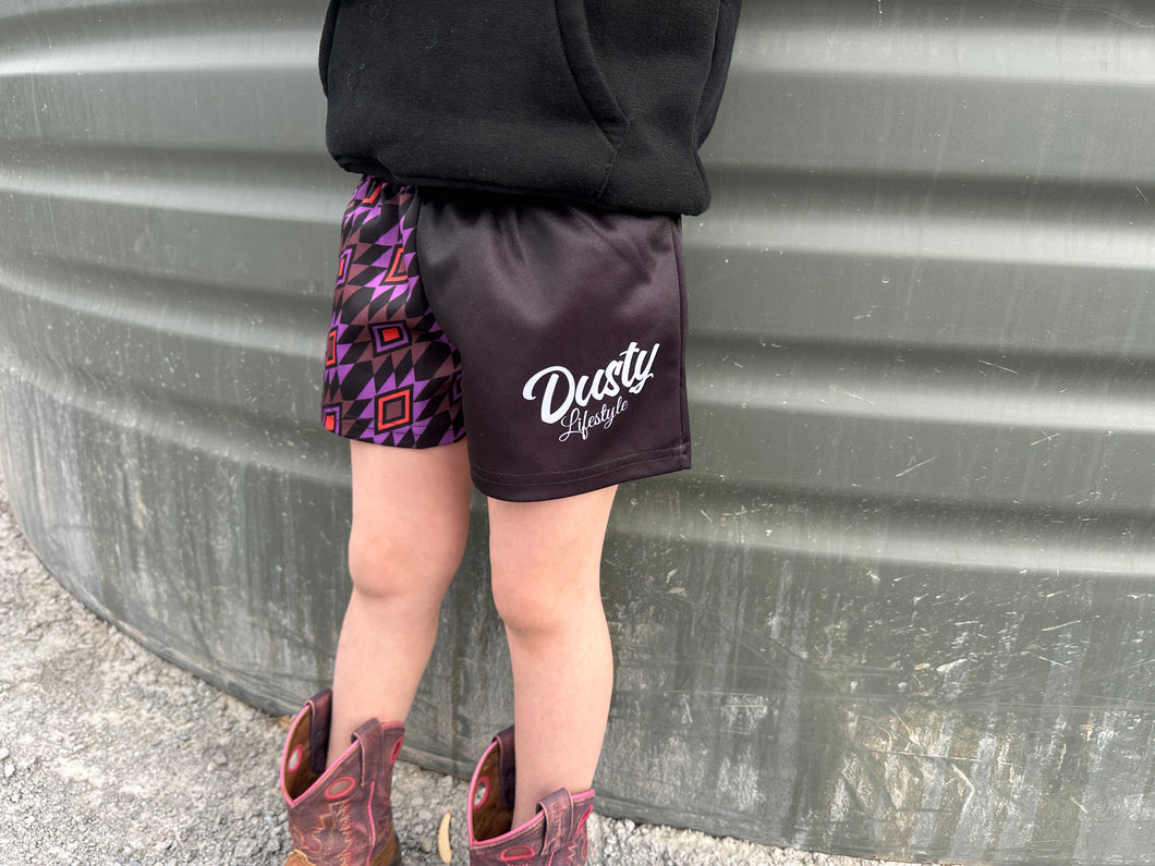 FOOTY SHORTS | AZTEC PURPLE