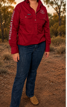 Load image into Gallery viewer, LADIES TEAM WORKSHIRT | MERLOT RED
