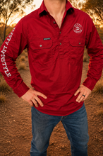 Load image into Gallery viewer, MENS TEAM WORKSHIRT | MERLOT RED
