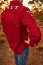 Load image into Gallery viewer, MENS TEAM WORKSHIRT | MERLOT RED
