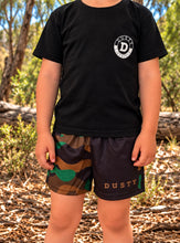 Load image into Gallery viewer, FOOTY SHORTS | KIDS | GREEN/BROWN CAMO
